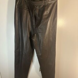 Brown leather pants